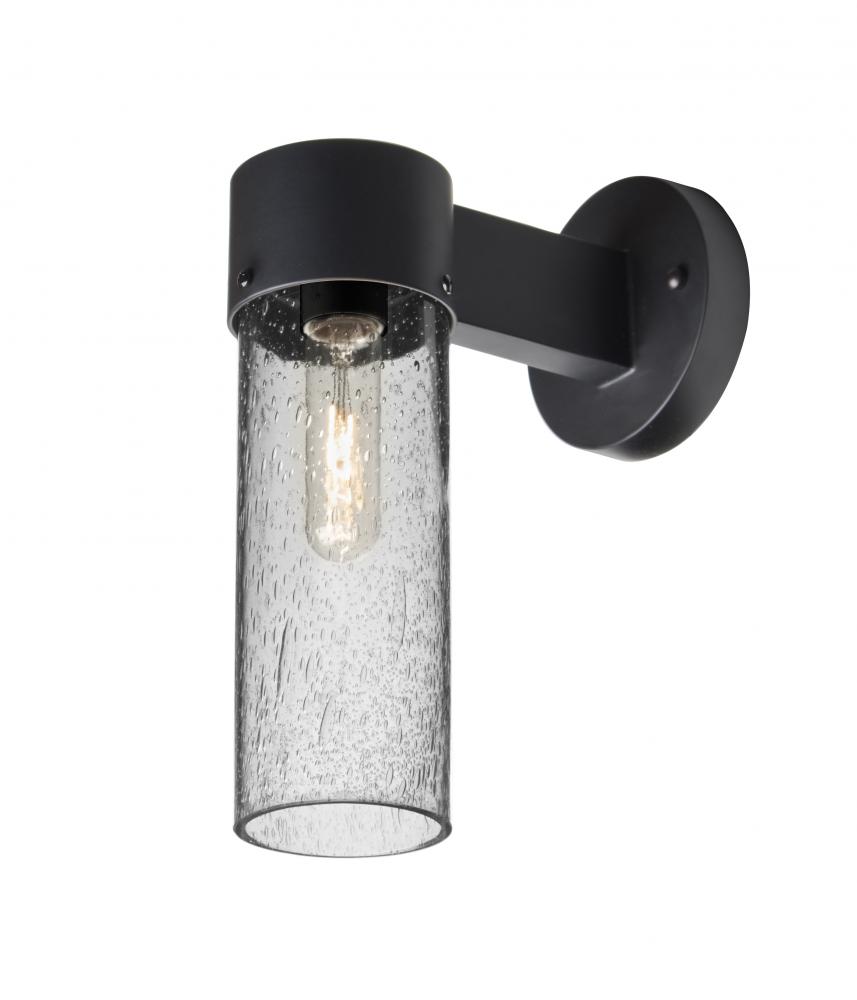 Besa, Juni 10 Outdoor Sconce, Clear Bubble, Black Finish, 1x60W Medium Base