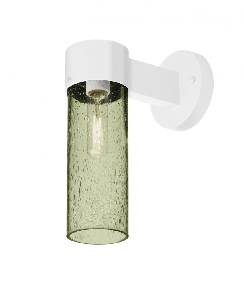 Besa, Juni 10 Outdoor Sconce, Moss Bubble, White Finish, 1x60W Medium Base