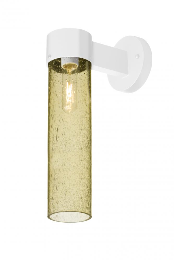 Besa, Juni 16 Outdoor Sconce, Gold Bubble, White Finish, 1x60W Medium Base