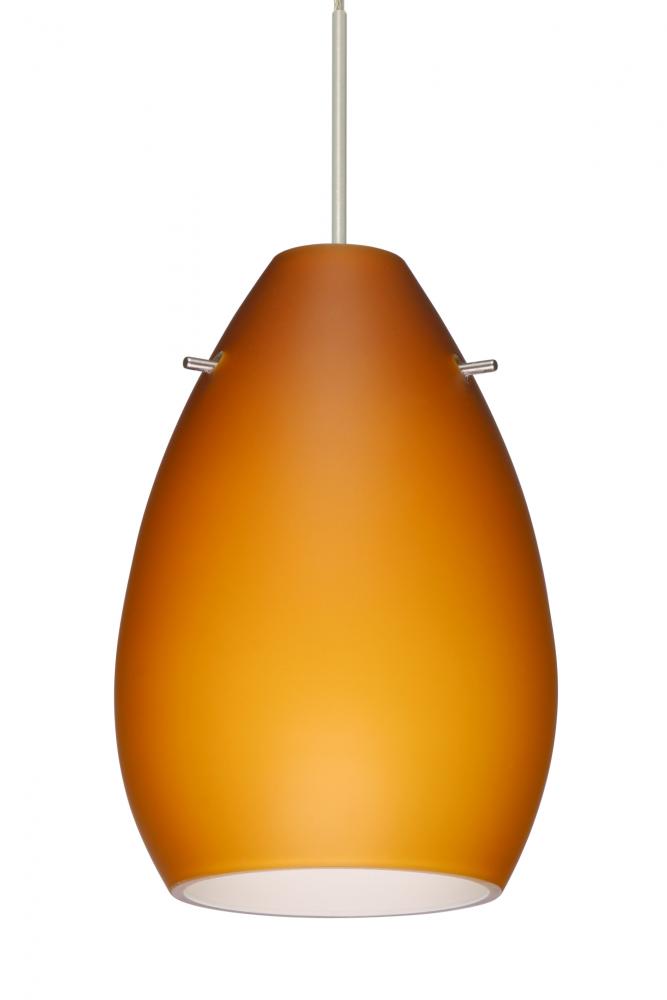 Besa Pendant Pera 6 Satin Nickel Amber Matte 1x5W LED