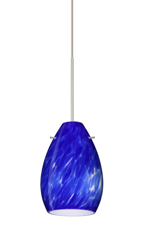 Besa Pendant Pera 6 Satin Nickel Blue Cloud 1x50W Halogen, 15Ft. Cord