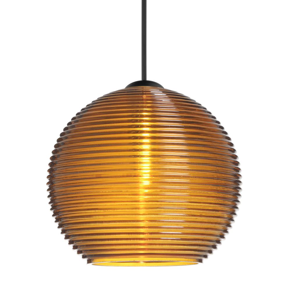 Besa Pendant Kristall 6, Black Finish, Amber 1x35W MAX GY6.35 Base