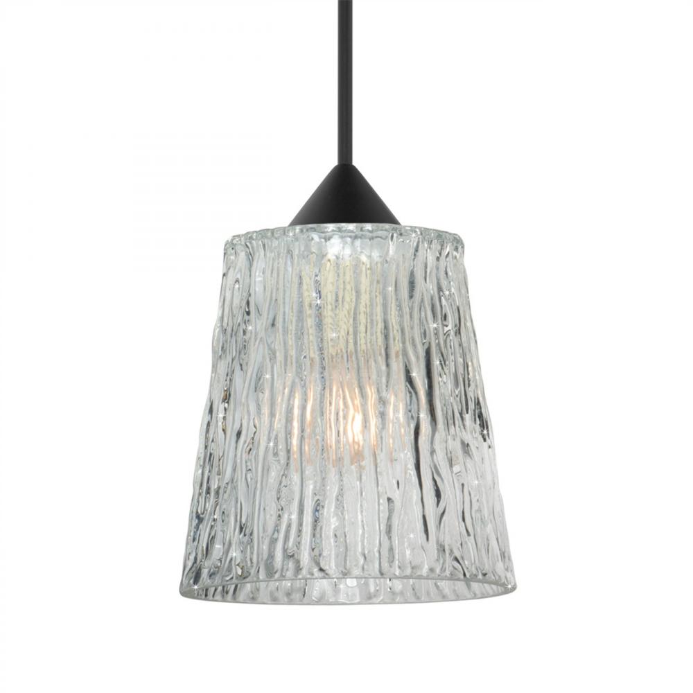 Besa Pendant Nico 4, Black Finish, Clear Stone 1x35W MAX GY6.35 Base