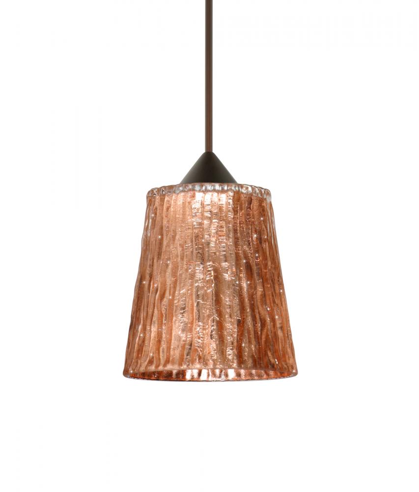 Besa Pendant Nico 4 Bronze Stone Copper Foil 1x35W Halogen, 15Ft. Cord