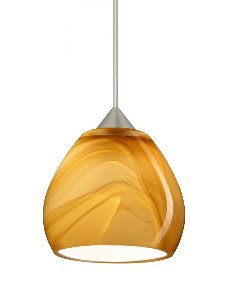 Besa Pendant Tay Tay Satin Nickel Honey 1x50W Halogen, 15Ft. Cord