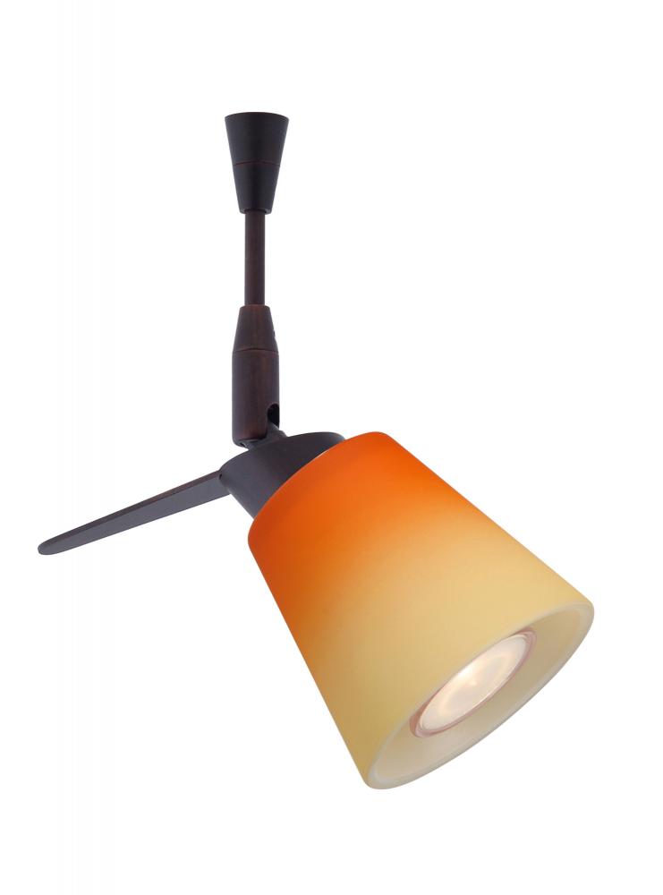 Besa Spotlight With 12&#34; Stem Canto 3 Bronze Bicolor Orange/Pina 1x35W Halogen Mr11