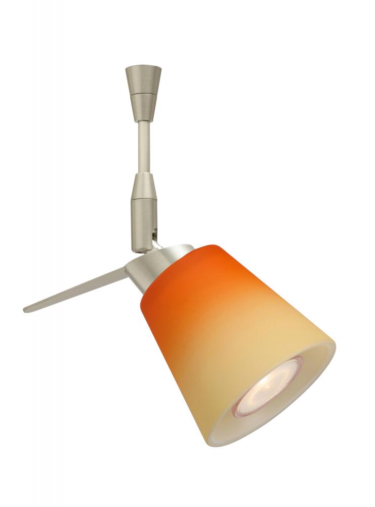 Besa Spotlight With 12&#34; Stem Canto 3 Satin Nickel Bicolor Orange/Pina 1x35W Halogen M