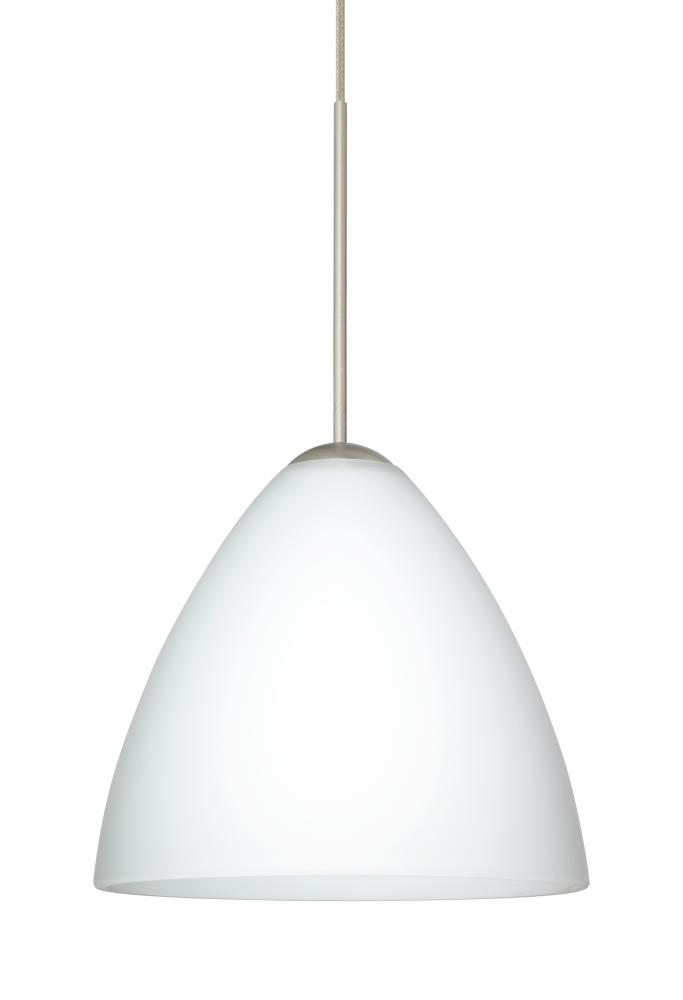 Besa Pendant For Multport Canopy Mia Satin Nickel Opal Matte 1x5W LED, 15Ft. Cord