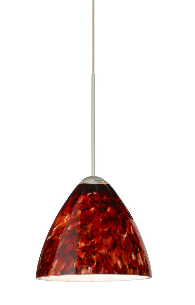 Besa Pendant For Multport Canopy Mia Satin Nickel Garnet 1x50W Halogen