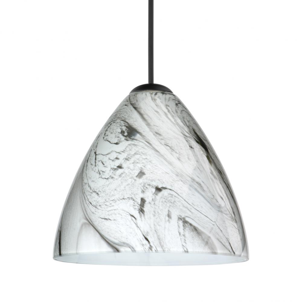 Besa Pendant For Multport Canopy Mia, Black Finish, Marble Grigio 1x5W LED