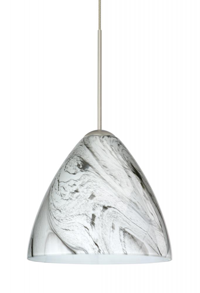 Besa Pendant For Multport Canopy Mia Satin Nickel Marble Grigio 1x5W LED, 15Ft. Cord