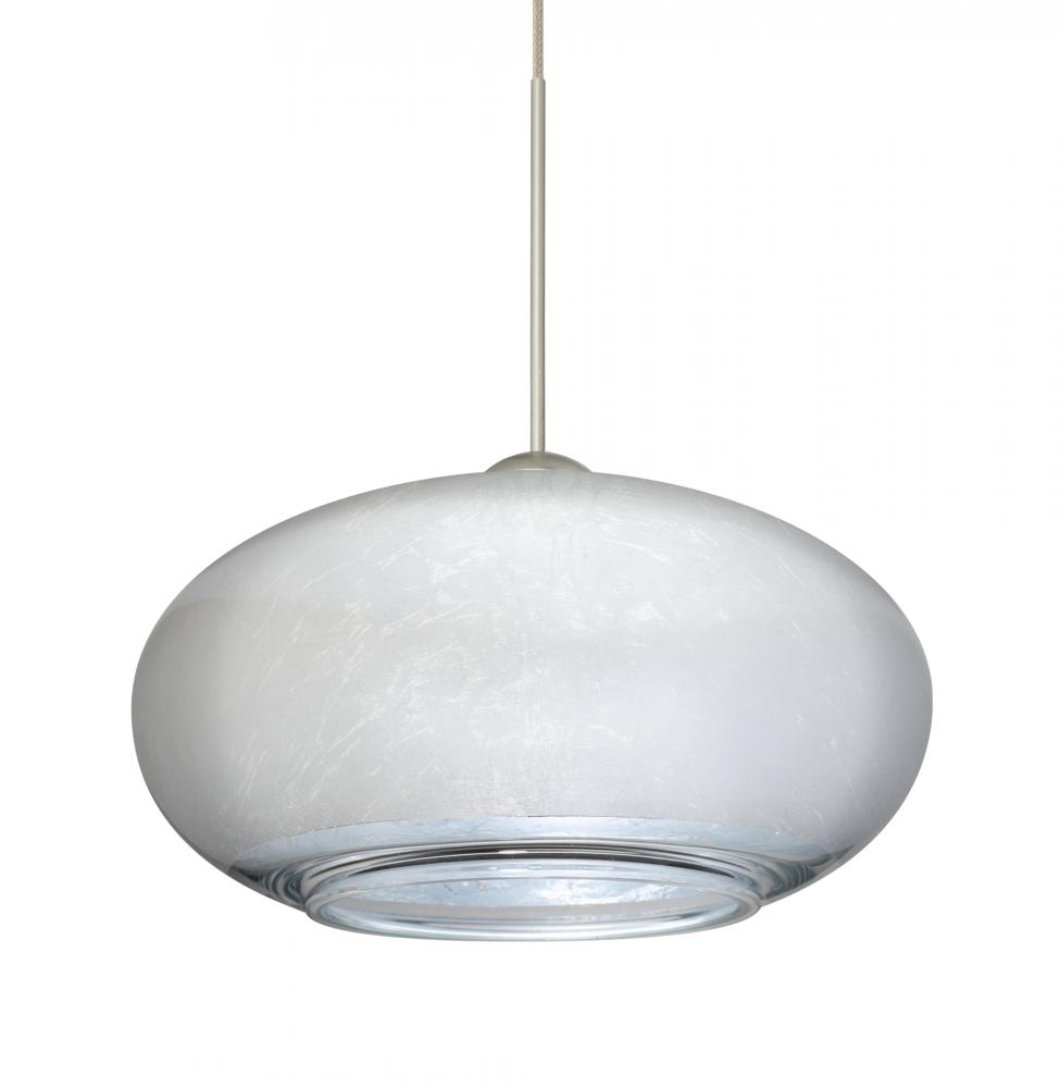 Besa Pendant For Multiport Canopy Brio 7 Satin Nickel Silver Foil 1x35W Halogen, 15Ft