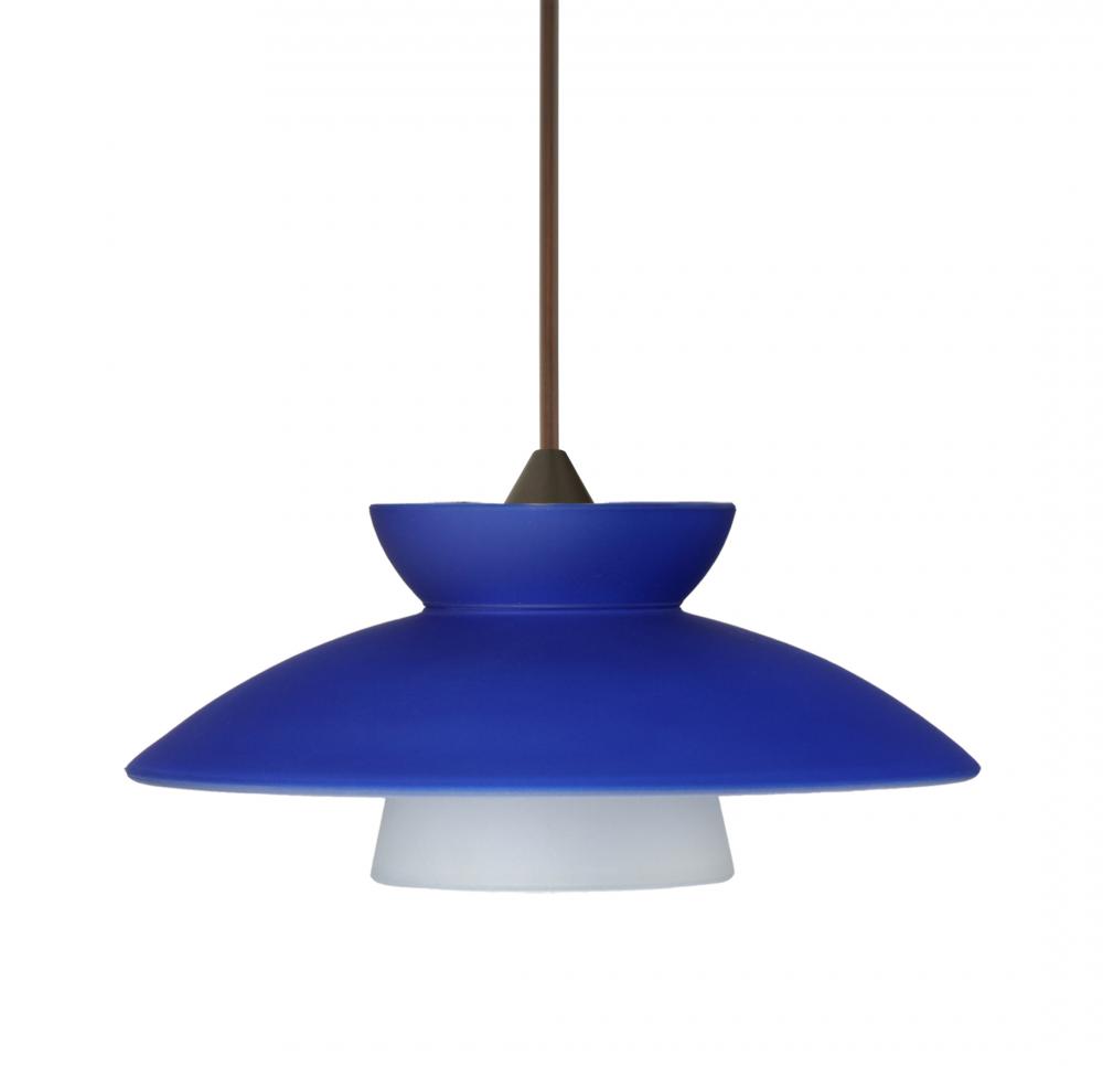 Besa Pendant For Multiport Canopy Trilo 7 Bronze Blue Matte 1x5W LED, 15Ft. Cord