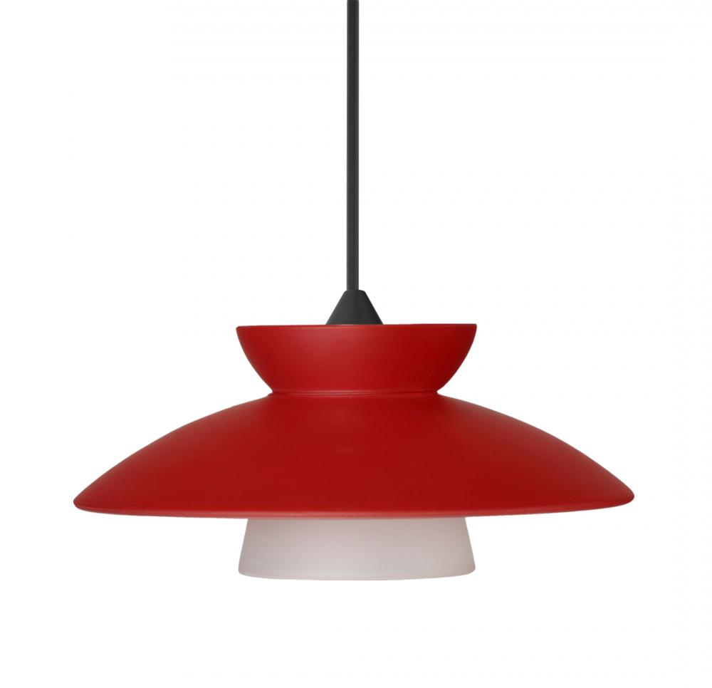 Besa Pendant For Multiport Canopy Trilo 7, Black Finish, Red Matte 1x50W MAX GY6.35 Base