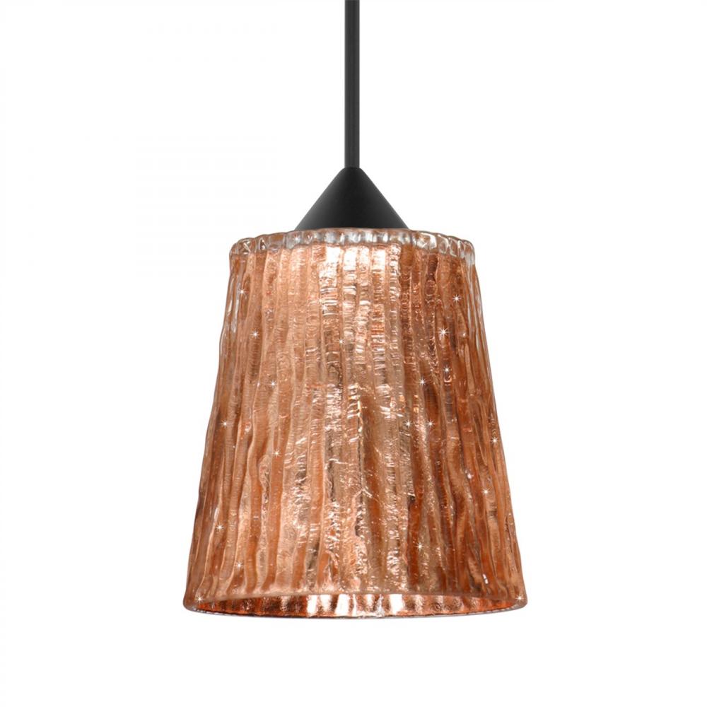 Besa Pendant For Multiport Canopy Nico 4, Black Finish, Stone Copper Foil 1x35W MAX GY6.35 Base