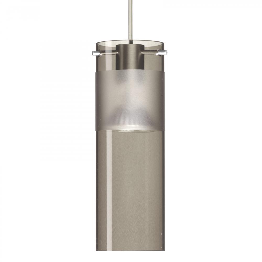 Besa, Scope 7 Cord Pendant for Multiport Canopy, Smoke/Frost, Satin Nickel Finish