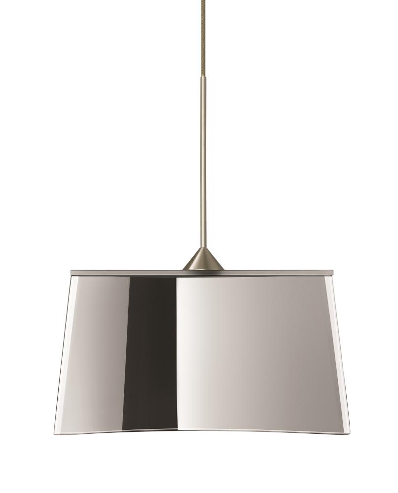 Besa Groove Pendant For Multiport Canopy Mirror-Frost Satin Nickel 1x50W Halogen