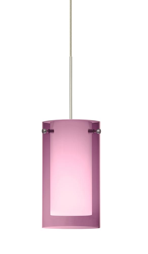 Besa Pendant For Multiport Canopy Pahu 4 Satin Nickel Transparent Amethyst/Opal 1x35W