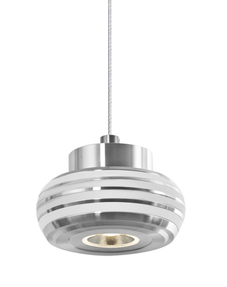 Besa, Flower Cord Pendant For Multiport Canopy, Frost/Frost, Satin Nickel Finish, 1x3