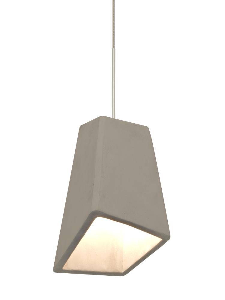 Besa Skip Cord Pendant For Multiport Canopy, Tan, Satin Nickel Finish, 1x9W LED, 15Ft