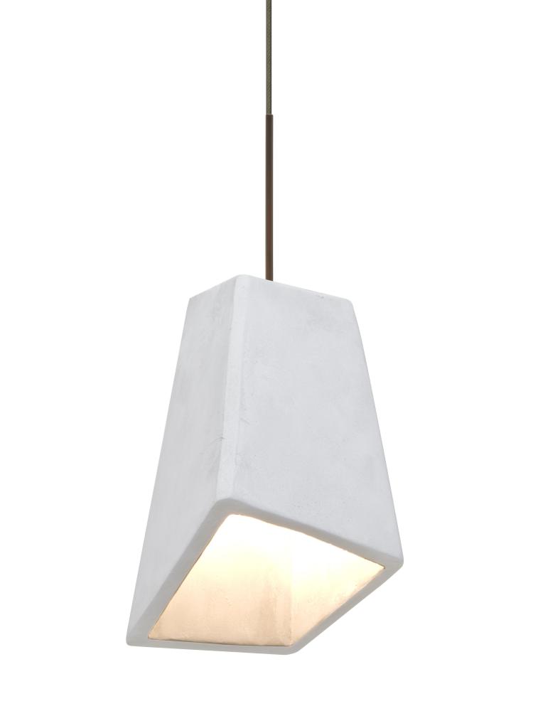 Besa Skip Cord Pendant For Multiport Canopy, White, Bronze Finish, 1x9W LED, 15Ft. Co