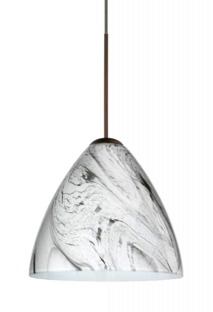 Besa Pendant Mia Bronze Marble Grigio 1x5W LED, 15Ft. Cord