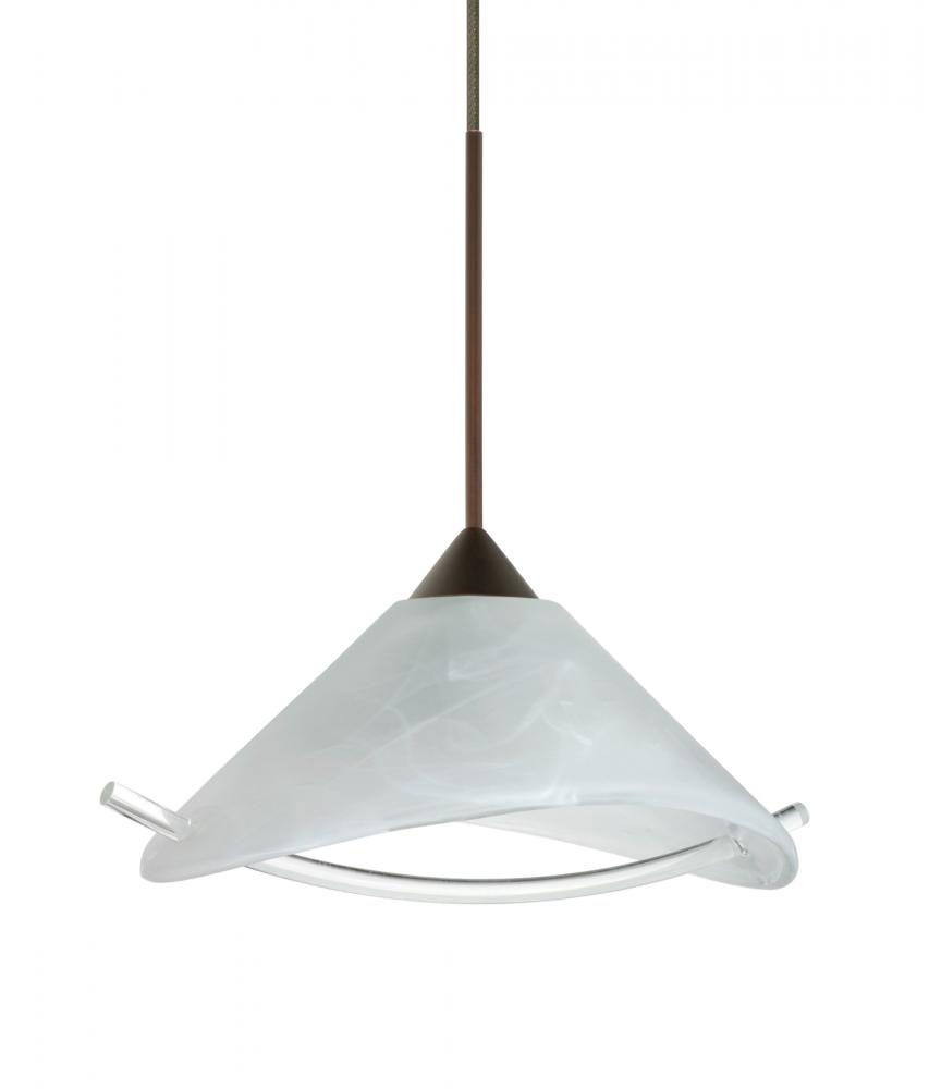 Besa Pendant Hoppi Bronze Marble/Clear 1x3W LED, 15Ft. Cord