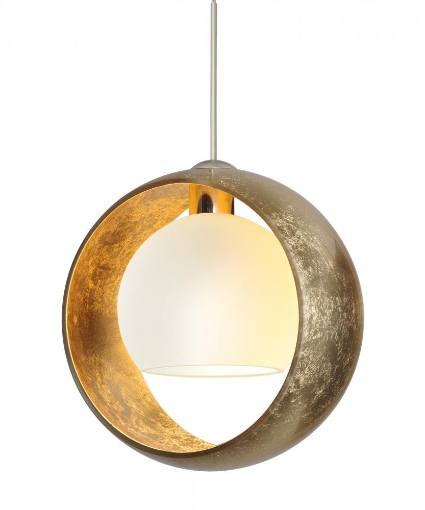 Besa Pendant Pogo Satin Nickel Gold/Inner Gold 1x5W LED