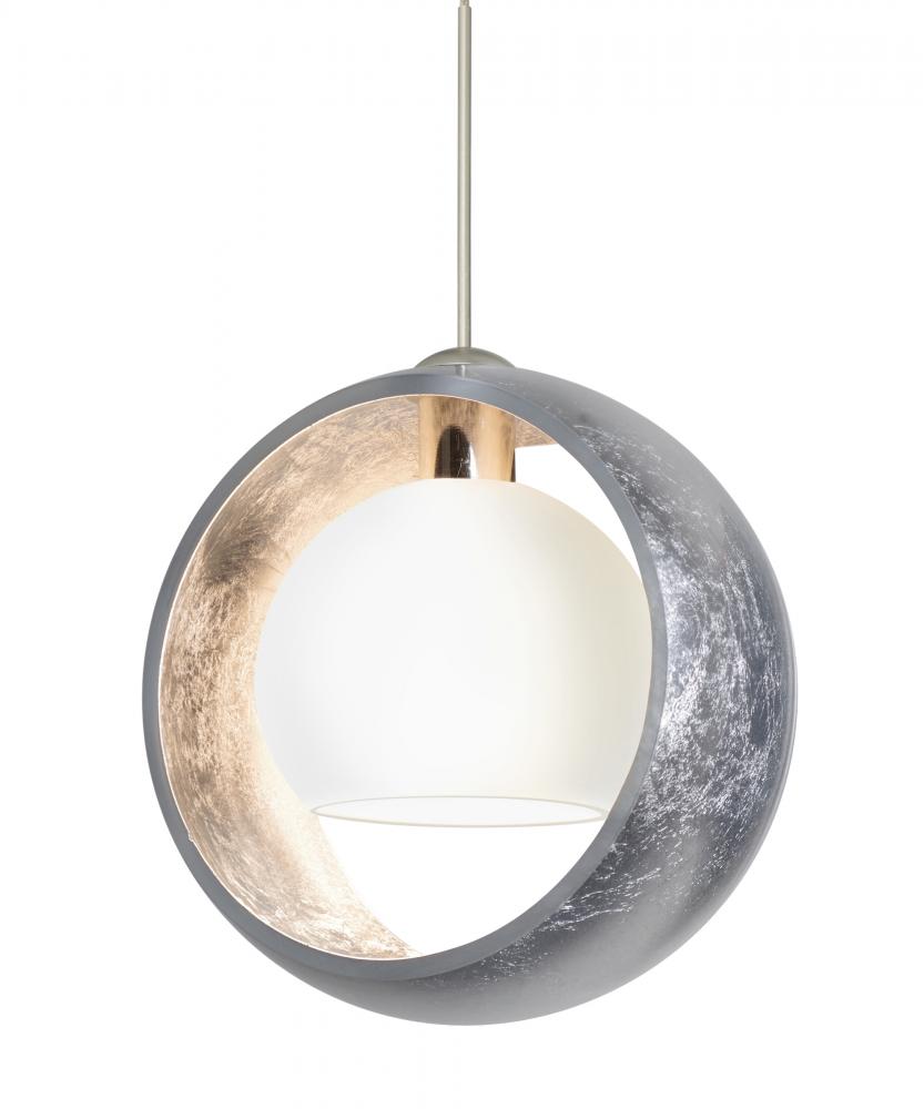 Besa Pendant Pogo Satin Nickel Silver/Inner Silver 1x5W LED