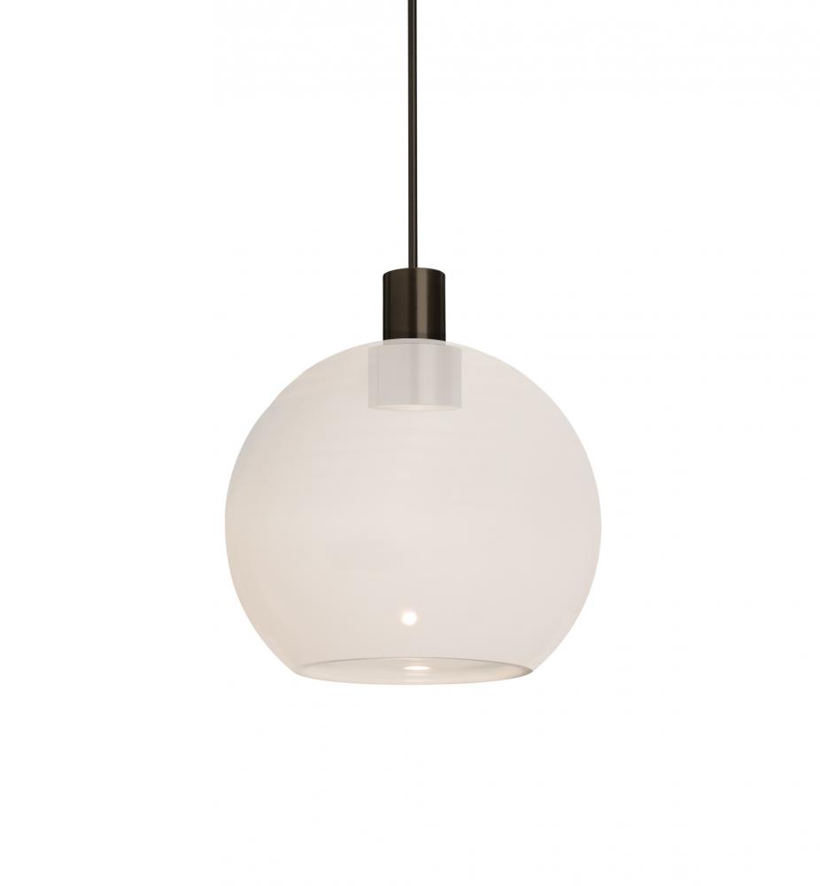 Besa, Newton 6 Cord Pendant, Milky White, Bronze Finish, 1x3W LED