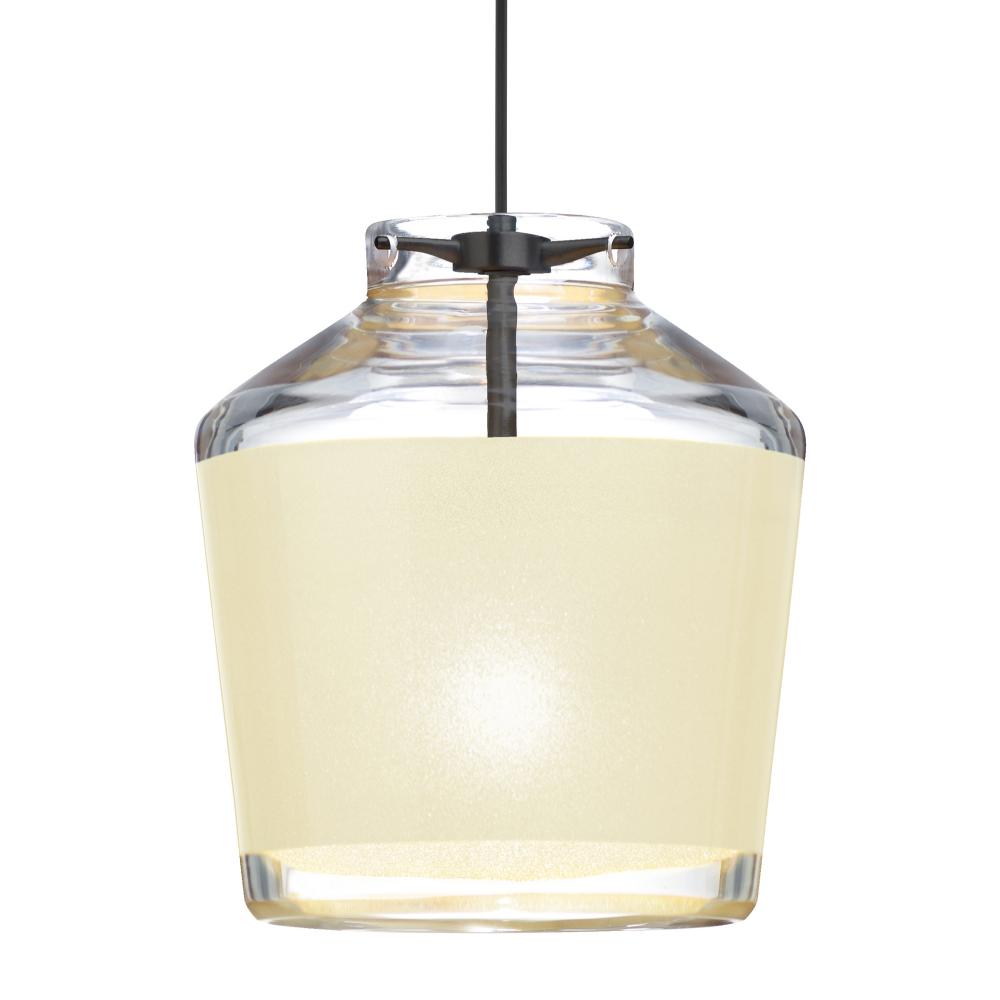 Besa Pendant Pica 6 Black Finish, Creme Sand 1x5W LED