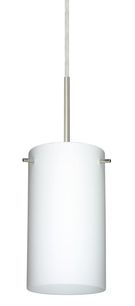 Besa Stilo 7 Pendant For Multiport Canopy Satin Nickel Opal Matte 1x50W Candelabra