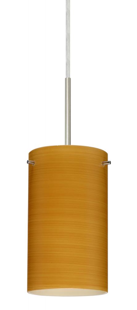 Besa Stilo 7 LED Pendant For Multiport Canopy Oak Satin Nickel 1x9W LED