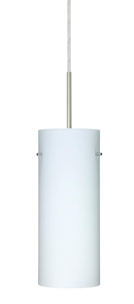 Besa Stilo 10 LED Pendant Opal Matte Satin Nickel 1x9W LED