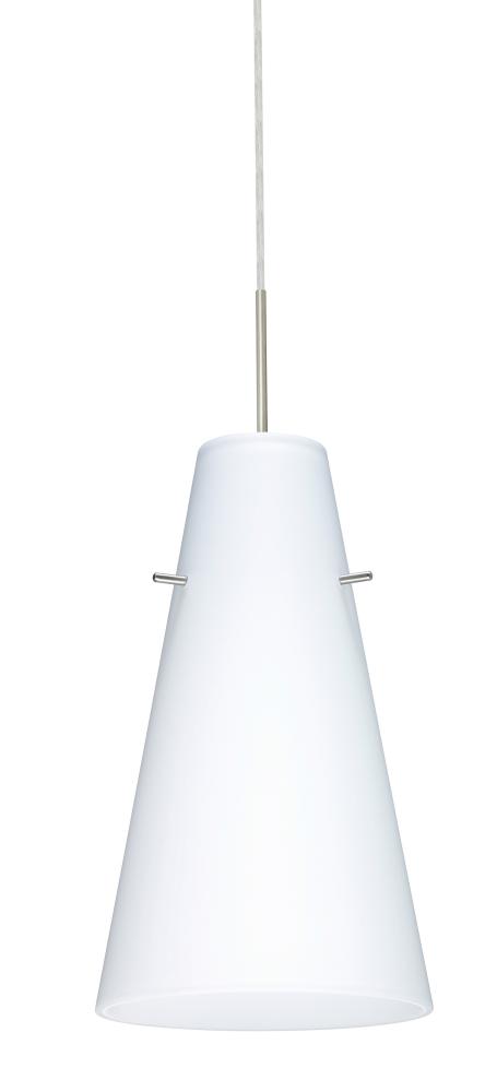 Besa Cierro LED Pendant For Multiport Canopy J Opal Matte Satin Nickel 1x9W LED