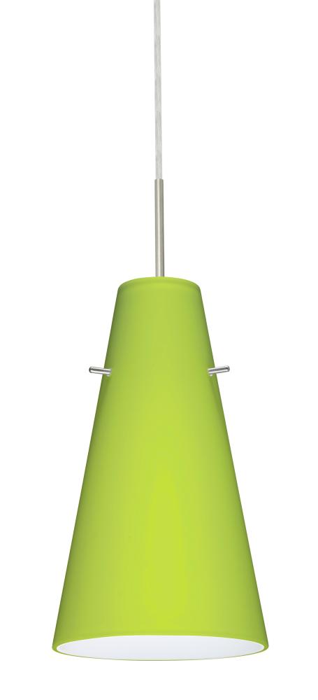 Besa Cierro Pendant For Multiport Canopy Satin Nickel Chartreuse 1x100W Medium Base