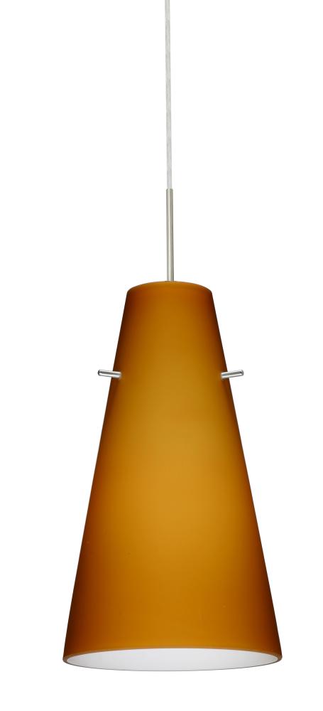 Besa Cierro LED Pendant For Multiport Canopy J Amber Matte Satin Nickel 1x9W LED