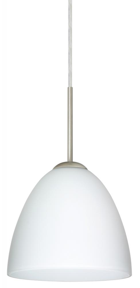 Besa Vila LED Pendant Opal Matte Satin Nickel 1x9W LED