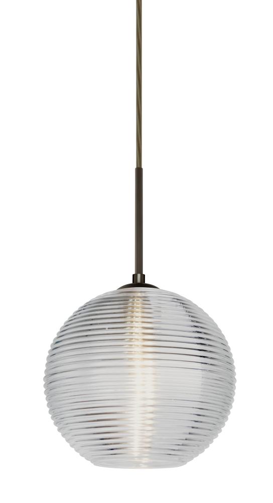 Besa Kristall 8 Pendant For Multiport Canopy Bronze Clear 1x9W LED