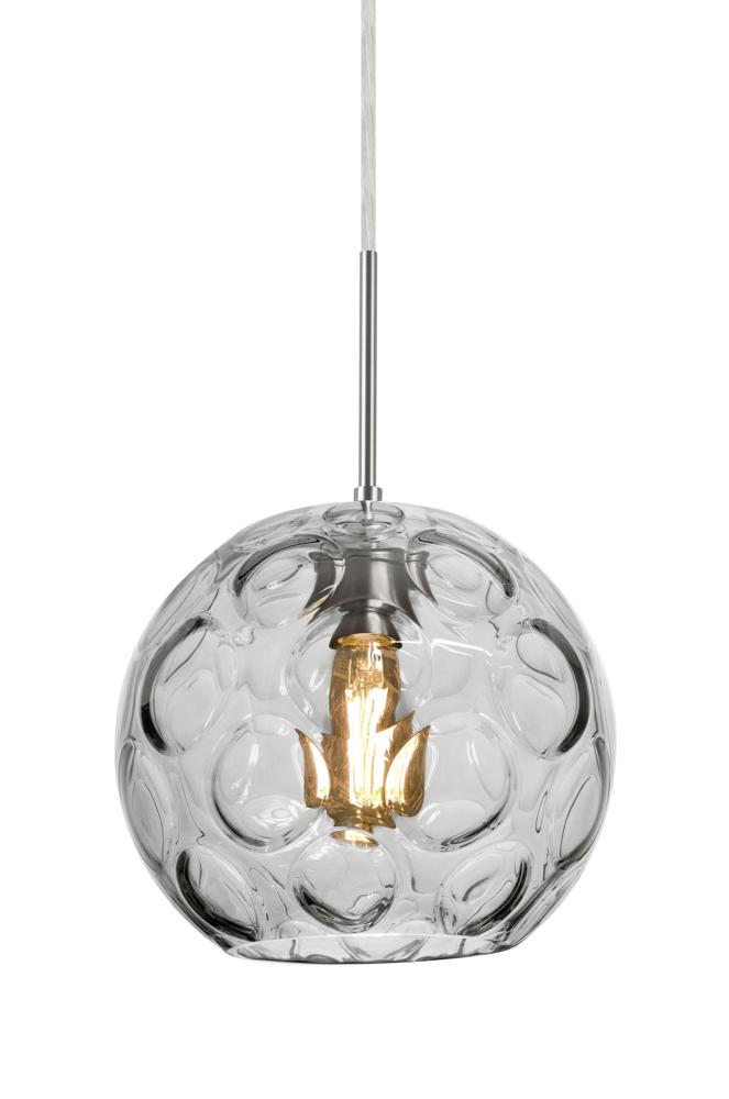 Besa Bombay Pendant For Multiport Canopy, Clear, Satin Nickel Finish, 1x8W LED Filame