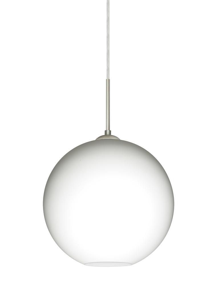 Besa Coco 10 Pendant For Multiport Canopy, Opal Matte, Satin Nickel Finish, 1x9W LED