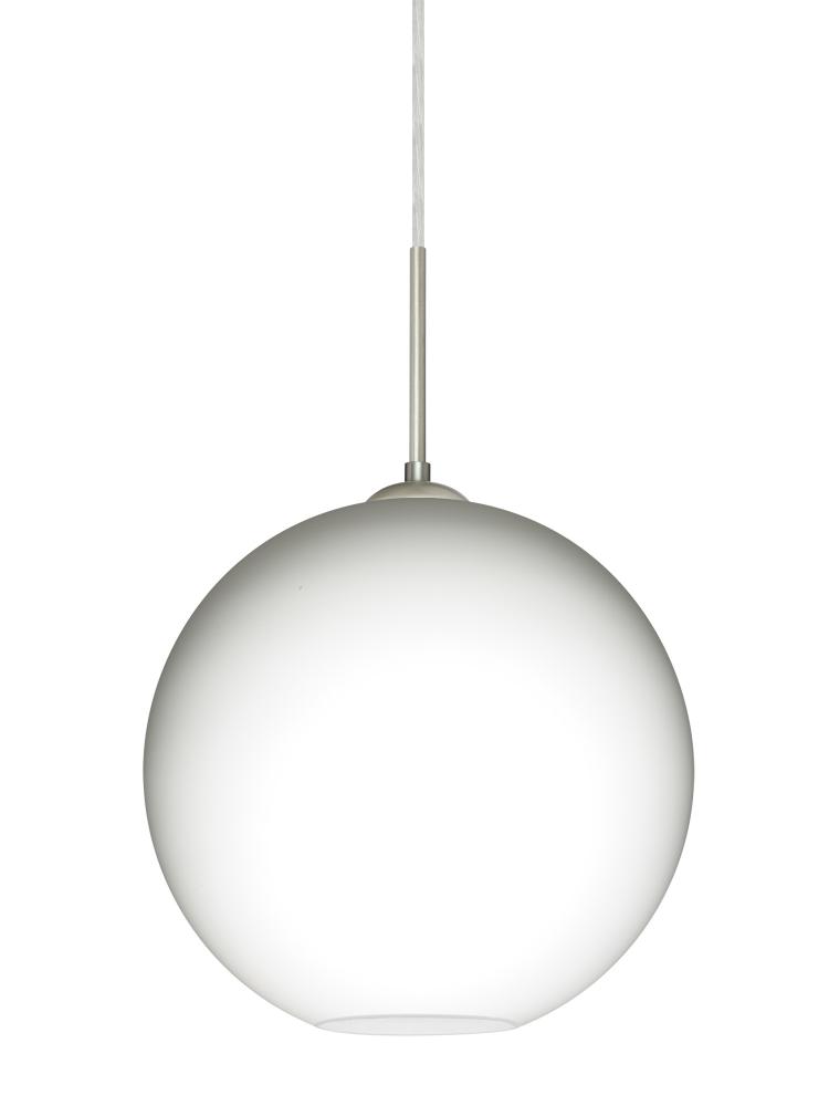 Besa Coco 12 Pendant For Multiport Canopy, Opal Matte, Satin Nickel Finish, 1x9W LED