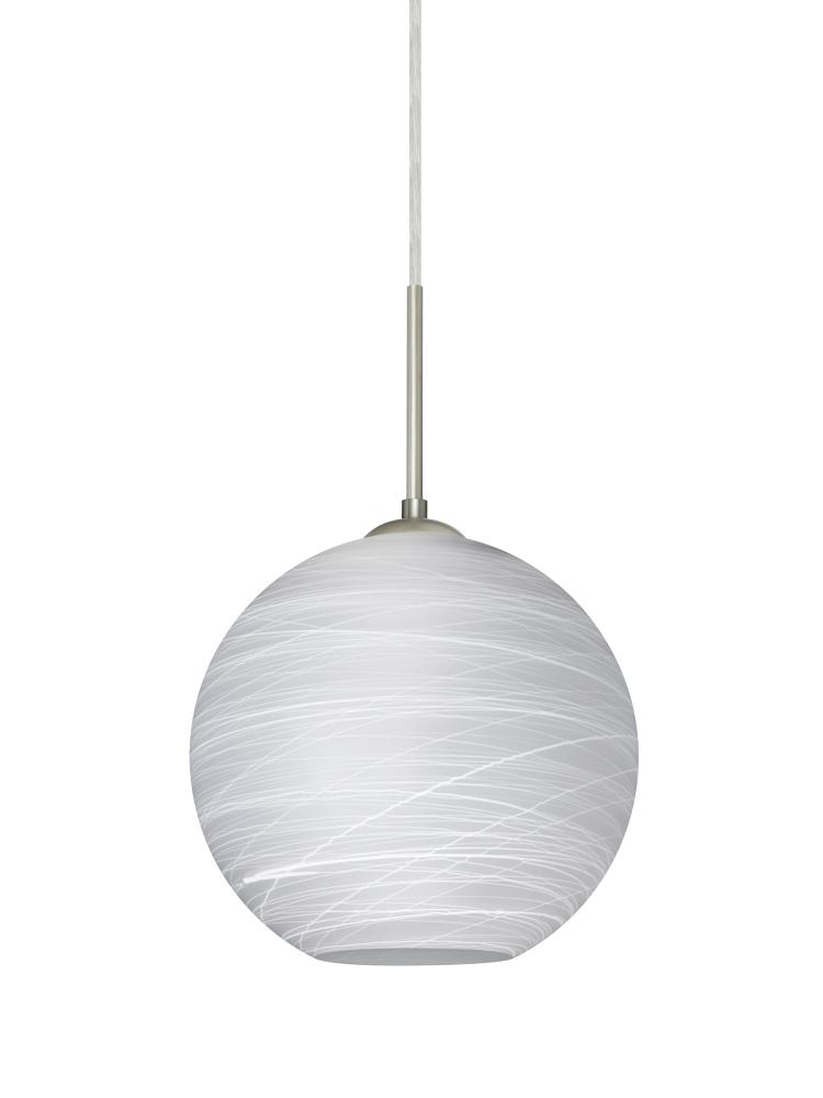 Besa Coco 8 Pendant For Multiport Canopy, Cocoon, Satin Nickel Finish, 1x9W LED