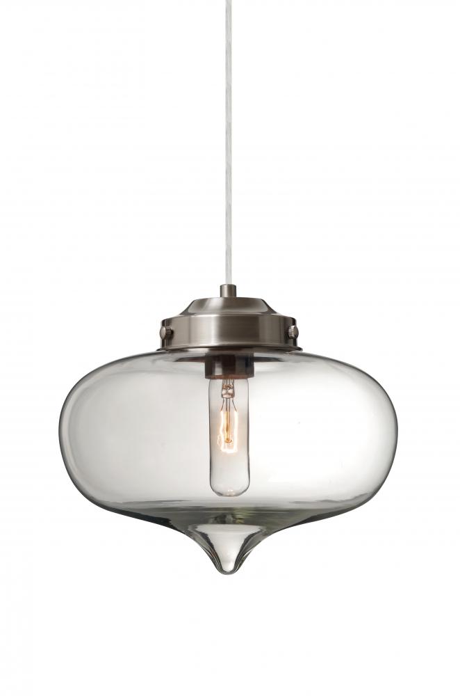 Besa Mira Pendant For Multiport Canopy Satin Nickel Clear 1x60W T10