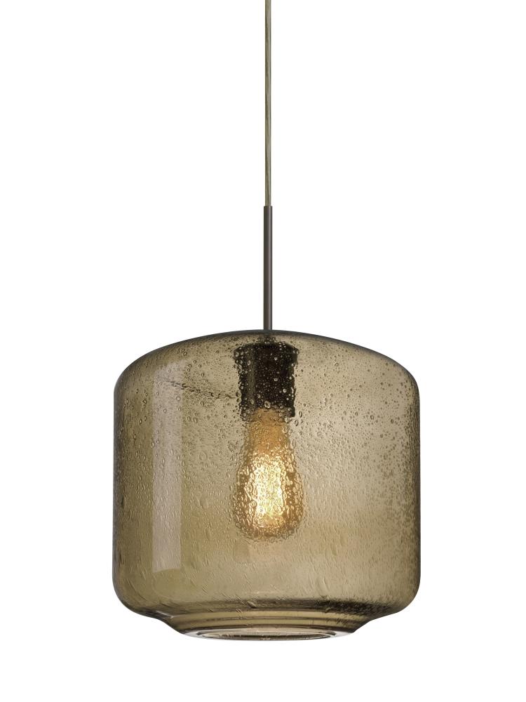 Besa Niles 10 Pendant For Multiport Canopy, Smoke Bubble, Bronze Finish, 1x4W LED Fil