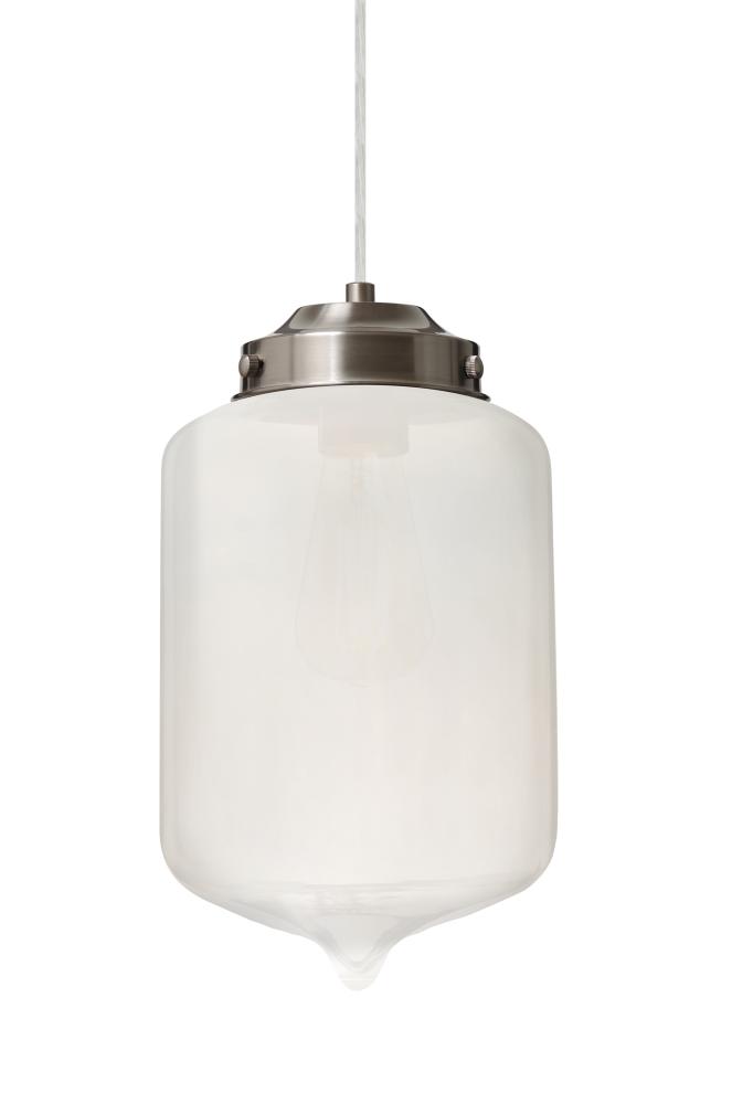 Besa Olin Pendant For Multiport Canopy Satin Nickel Frost 1x4W LED Filament