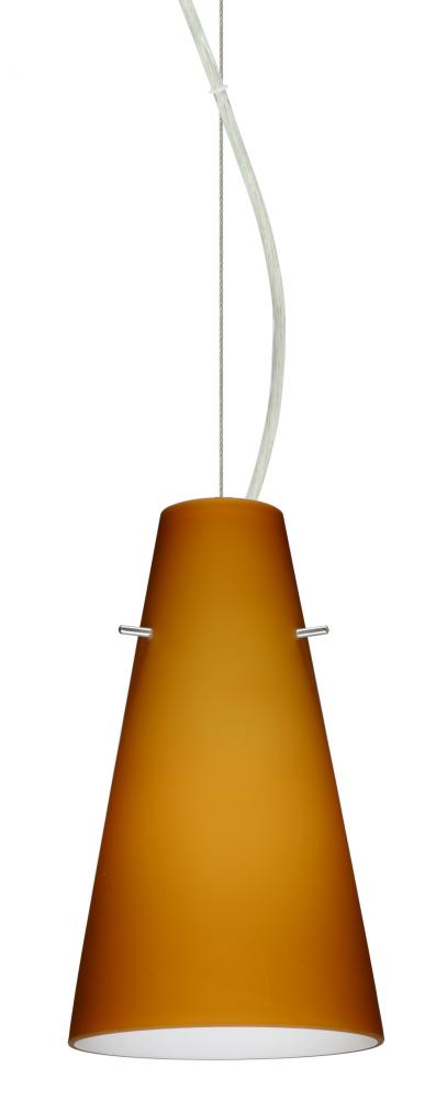 Besa Cierro LED Cable Pendant Amber Matte Satin Nickel 1x9W LED