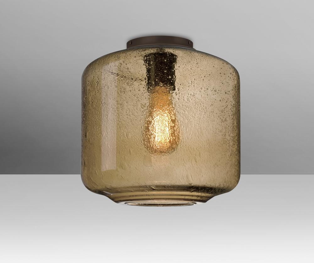 Besa Niles 10 Ceiling, Smoke Bubble, Bronze Finish, 1x4W LED Filament