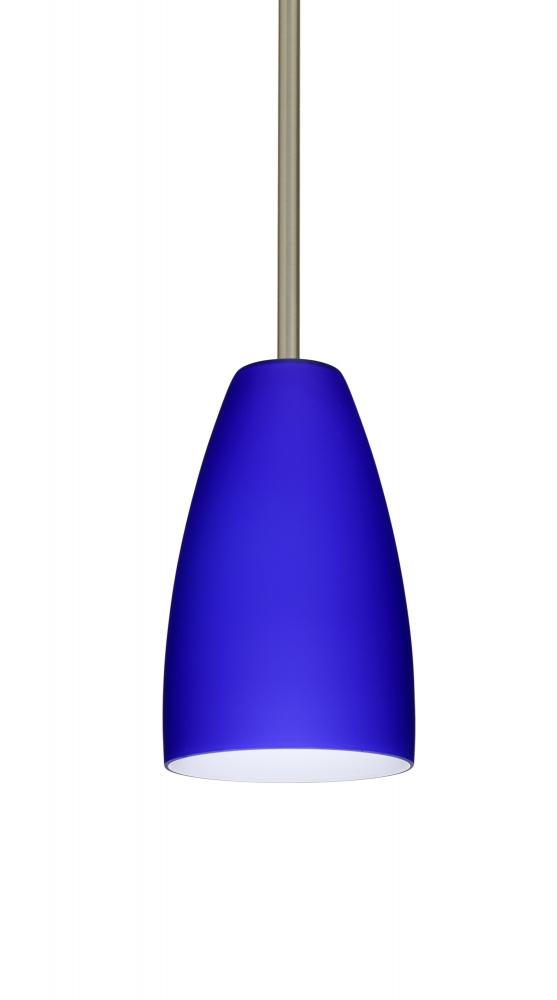 Besa Riva 9 LED Pendant 1Tt Cobalt Blue Matte Satin Nickel 1x9W LED