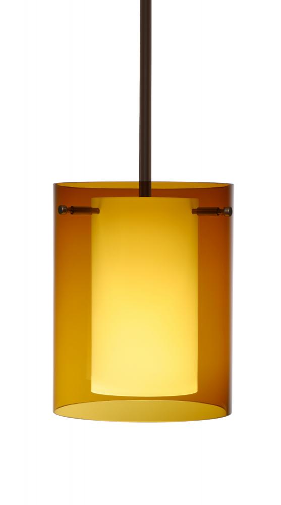 Besa Pahu 8 LED Pendant 1Tt Transparent Armagnac/Opal Bronze 1x11W LED